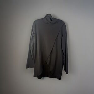 MarcellaModa NYC Top Sz XL Assymetrical Black Long Sleeve Lagenlook